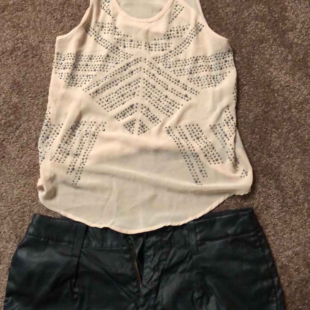 7 for all mankind black leather shorts